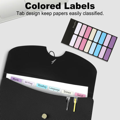 Expanding File Folders, A4 Size Accordion File Organizer, 7 Pockets Folders for Documents, for School Office Supplies