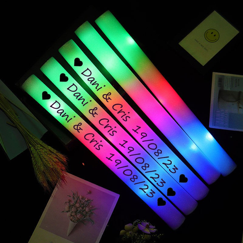 12/15/30/60Pcs LED Glow Sticks Bulk Colorful RGB Glow Foam Stick Cheer Tube Dark Light for Xmas Birthday Wedding Party Supplies