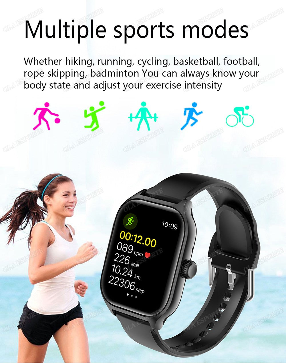 Smart Watch For Android IOS Watches 2.01inch HD Display Bluetooth Call Message Alert Music Sports Mode Smartwatch Men Women Gift