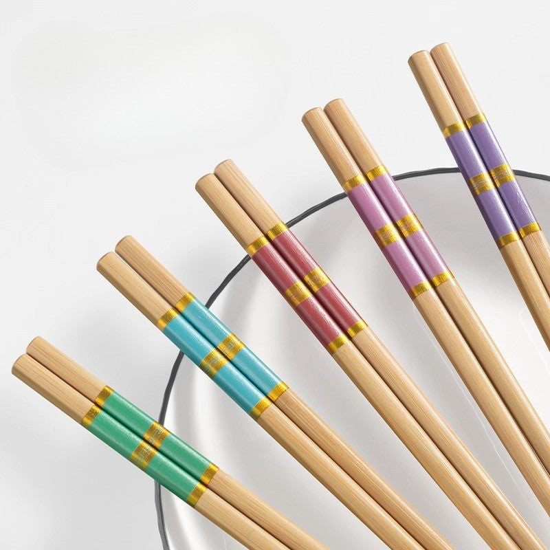 Conjunto de Hashis de Bambu Natural, Utensílios de Mesa Domésticos de Alta Qualidade, Sem Tinta e Sem Cera