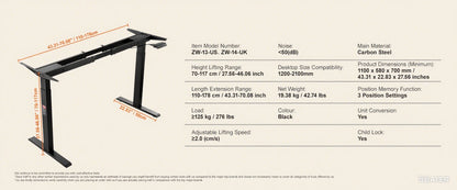 SucceBuy Standing Desk Frame  Electric Stand Up Computer Desk Legs Ergonomic DIY Workstation Base for Home Office Black white