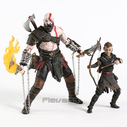 NECA God of War 2018 Kratos & Atreus Ultimate PVC Action Figure Modelo Colecionável Brinquedo 2-pack