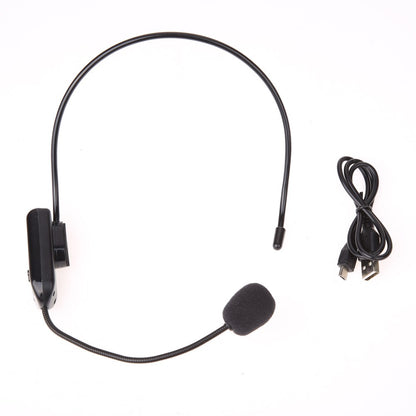 Microfone de lapela sem fio FM Megafone 87 MHz-108MHz Microfone de cabeça com display de tubo digital para fala, ensino, guia turístico e instrutor