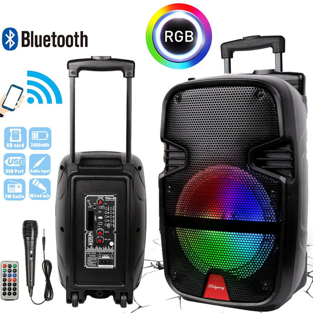 Caixa de Som Portátil Bluetooth Sem Fio 3000 Watts para Festas com Microfone e Controle Remoto, Subwoofer de 8 polegadas, Áudio Grande de Alta Qualidade