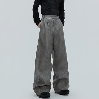LUZHEN Fashion Original Metal Color Wide Leg Casual Pants Men 2025 New Luxury Solid Color High Quality Handsome Trousers JY4784
