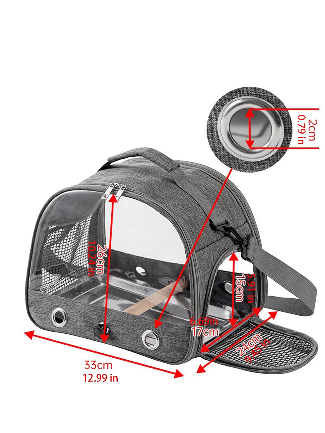 Bolsa de transporte portátil para pássaros pequenos, para papagaios, periquitos, com janela lateral de acesso, dobrável, para uso externo