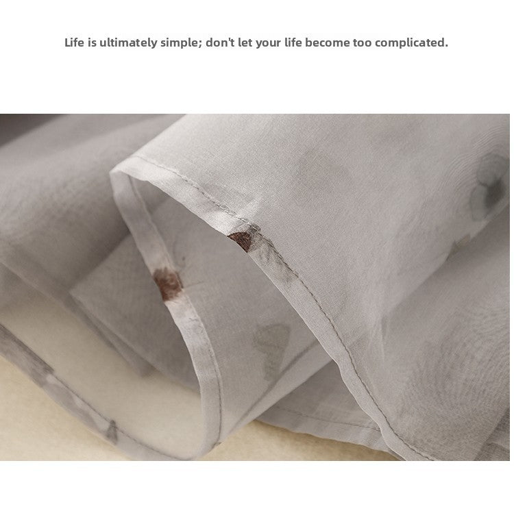 Retro Cotton Linen Double Layer High Waist Printed Skirt A-Line Summer Faionable Drifting Large Size Women's Skirts