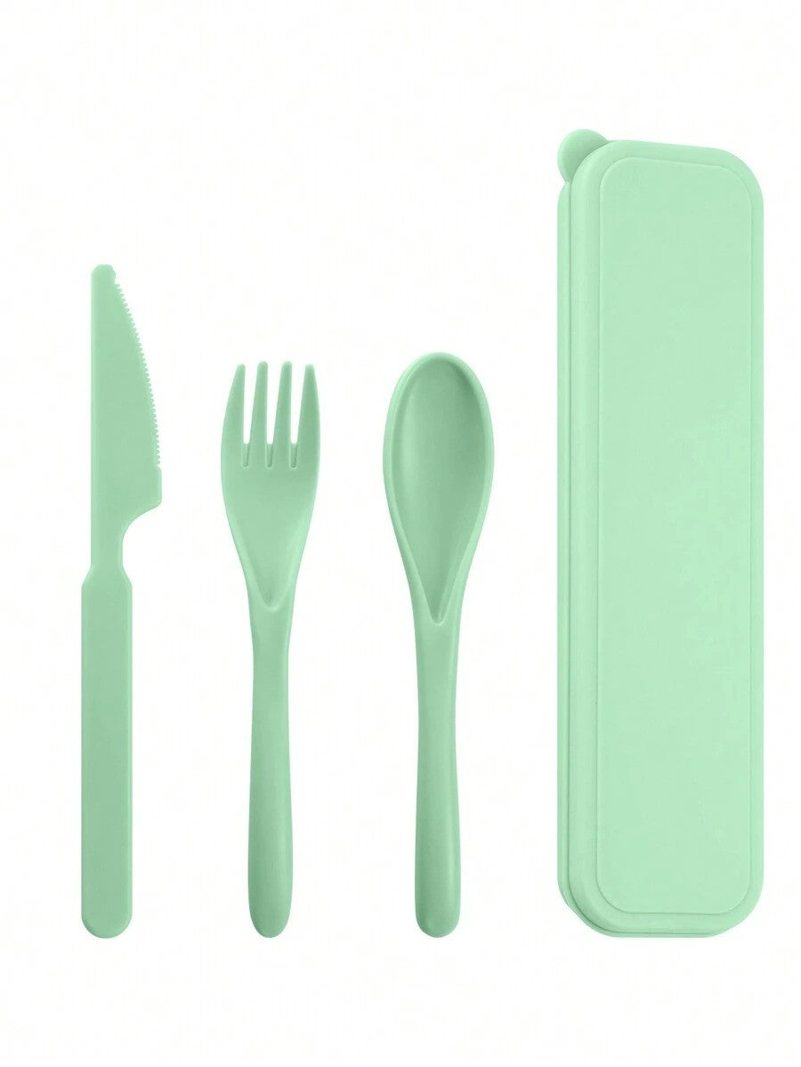 1pcs Plastic knife, fork and spoon cutlery set, reusable, portable cutlery, suitable for school, outdoor, camping, office