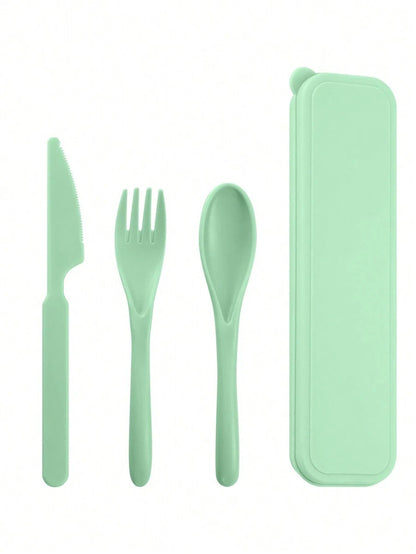 1pcs Plastic knife, fork and spoon cutlery set, reusable, portable cutlery, suitable for school, outdoor, camping, office