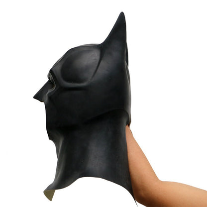 Black Bat Hero Latex Mask Full Head Superhero Costume Mask for Halloween Cosplay Carnival Party Adult