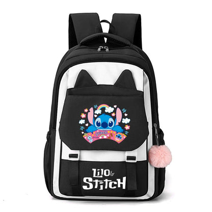Mochila Stitch, Mochila Escolar Desenho Animado Kawaii, Mochila Grande Capacidade para Atividades ao Ar Livre, Material Escolar, Mochila de Viagem, Presente de Aniversário