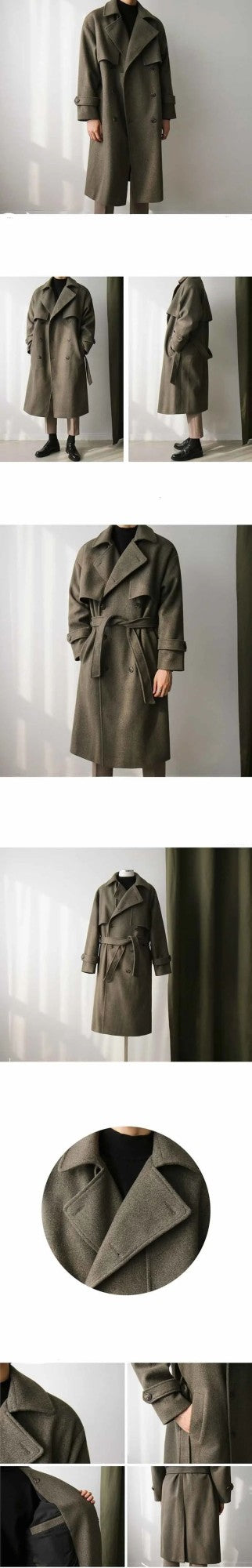 2022 Men's Woolen Clothes Straight Casual Windbreaker Long Coat Fashion Loose Gentle Autumn Korean Elegant Overcoat