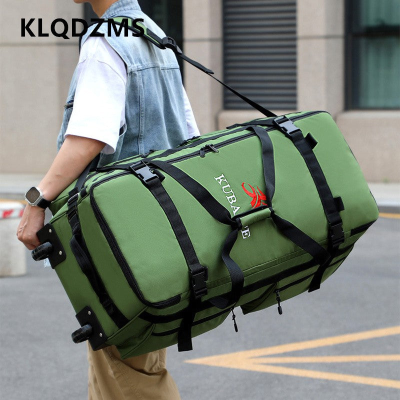 Bolsa de bagagem externa KLQDZMS, bolsa organizadora de roupas de capacidade superdimensionada, mochila de viagem masculina de tecido Oxford, mochila de remessa