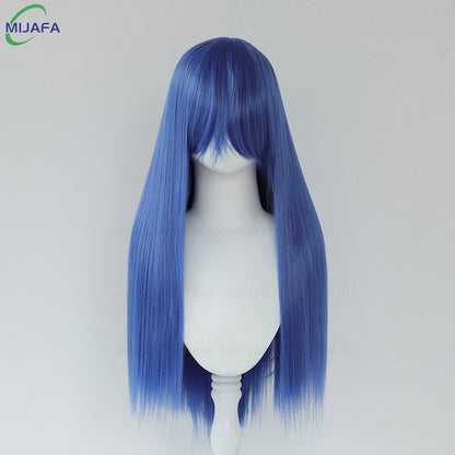 Peruca de Cosplay Longa e Lisa de Altíssima Qualidade, 400g, 48 Cores, 60cm, com Franja, Resistente ao Calor, Perucas Anime + Touca de Peruca
