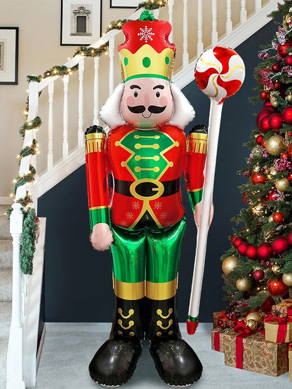 3pcs Large Standing Candy Walnut Guard Balloons, Christmas Theme Event and Scene Decorations, Birthday, New Year's Eve