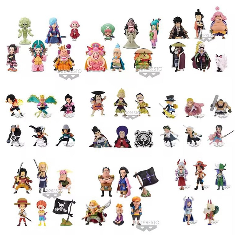 1Conjunto Anime One Piece Boneco Luffy Hancock Vestido de Noiva Série WCF Ace Zoro Nami Marco Bonecos Colecionáveis Brinquedos para Presentes Infantis