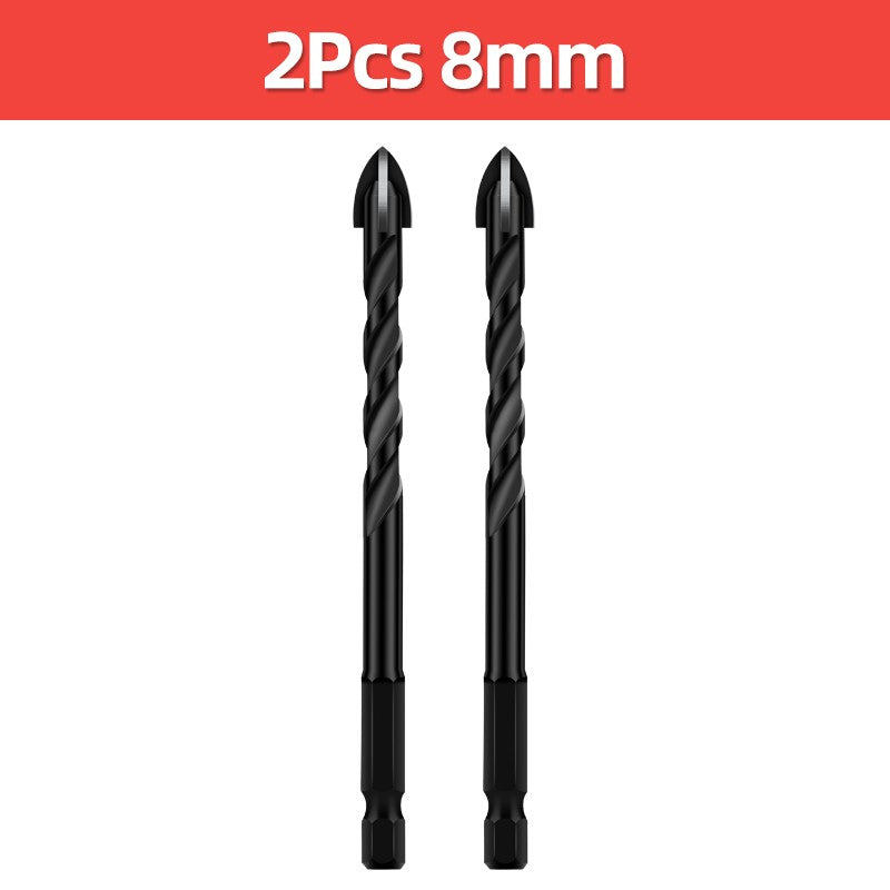 Conjunto de brocas TOOLEYE Cross Hex para concreto, porcelanato, vidro, metal, kit de brocas multifuncionais para ferramentas elétricas, brocas de perfuração