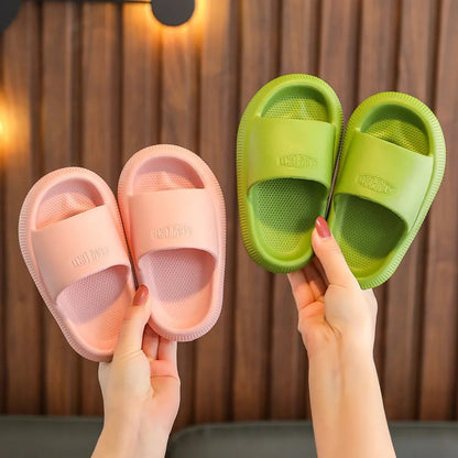 Children's Slippers for Summer Boys and Girls Indoor Bathroom Soft-Soled Thickened Anti-Slip Baby Slippers and Cool Sandals