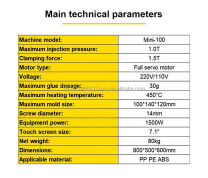 Máquina de Moldagem por Injeção Micro de Bancada 4T para Produção de Peças Plásticas Micro ABS PLA PC PE Polímero