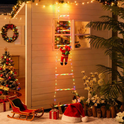 Santa Claus Ladder Light String, Suitable for Christmas Party Decoration, Christmas Lighting Decoration, Garden Decoration