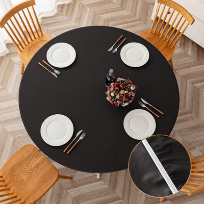 New 60-140cm Weding Round Table Cover Waterproof Case Dining Table Oil-Proof Elastic Tablecloth Fitted Wedding Decoration Hotel