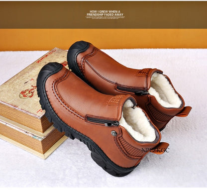 Men Winter Snow Boots Waterproof Leather Sneakers Super Warm Men's Boots Outdoor Male Hiking Boots Work Shoes chaussure homme