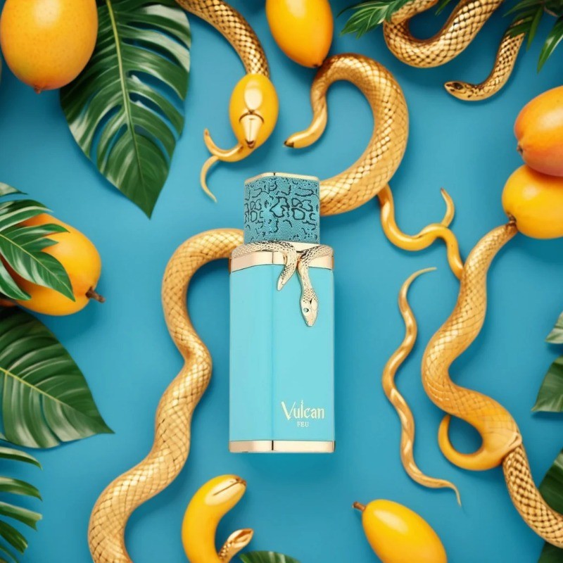 French Avenue Vulcan Feu Eau de Parfum Spray 100ml Perfumes Árabes Originais Perfume Floral Duradouro com Feromônios Colônia Maquiagem 3.4 Fl Oz