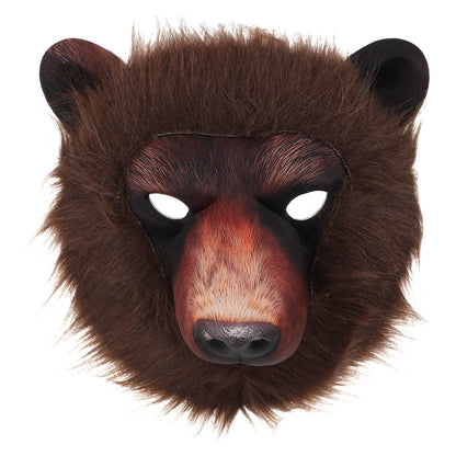 Realistic Bear Head Animal Mask Lightweight & Breathable Halloween Cosplay Costume Mask for Festival Carnival Masquerade Party