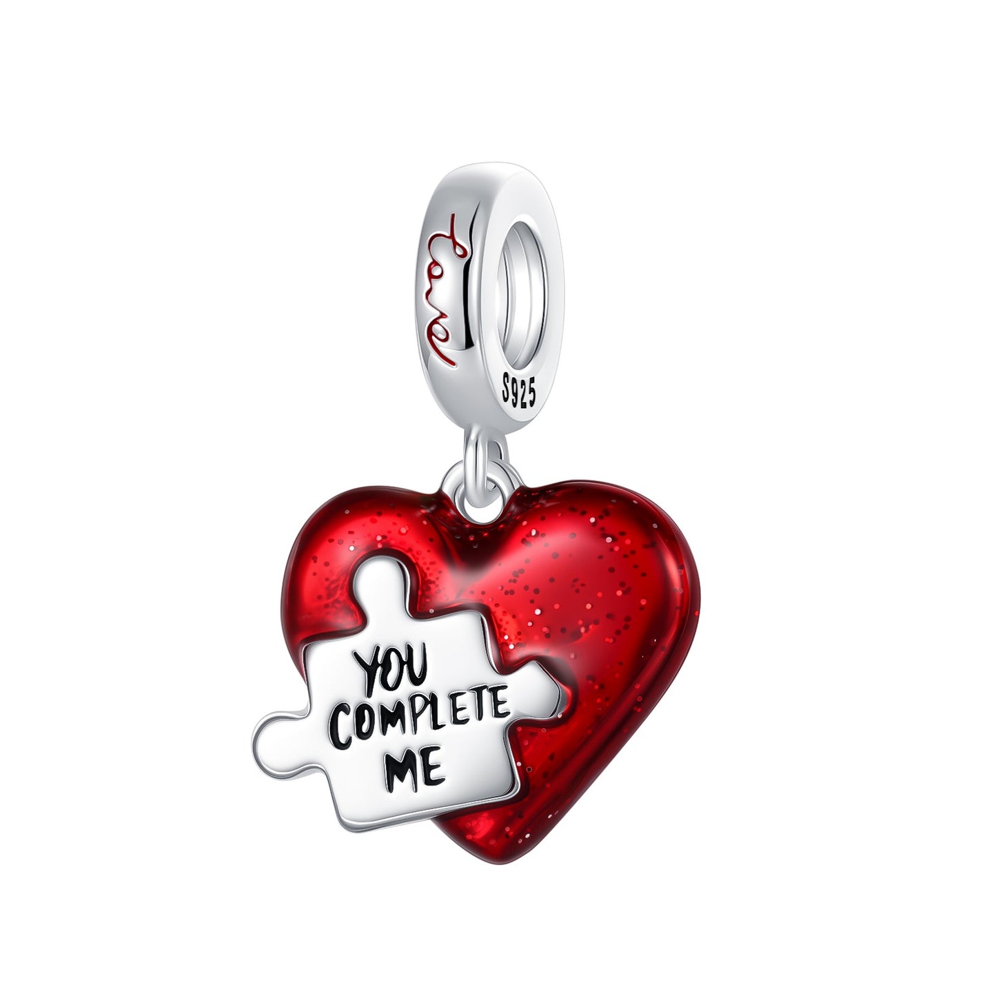Heart & Organ Charm 925 Sterling Silver Red Rose Skull Dangle Pendant Dark Aesthetic Fit Bangle Bracelet Necklace DIY Jewelry