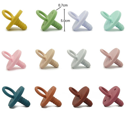 TYRY.HU Baby Newborn Soft Food Silicone Nipple Infant Safe Circle Type Nipples Toddler Pacifier Kids Teether Toy For Boy Girls
