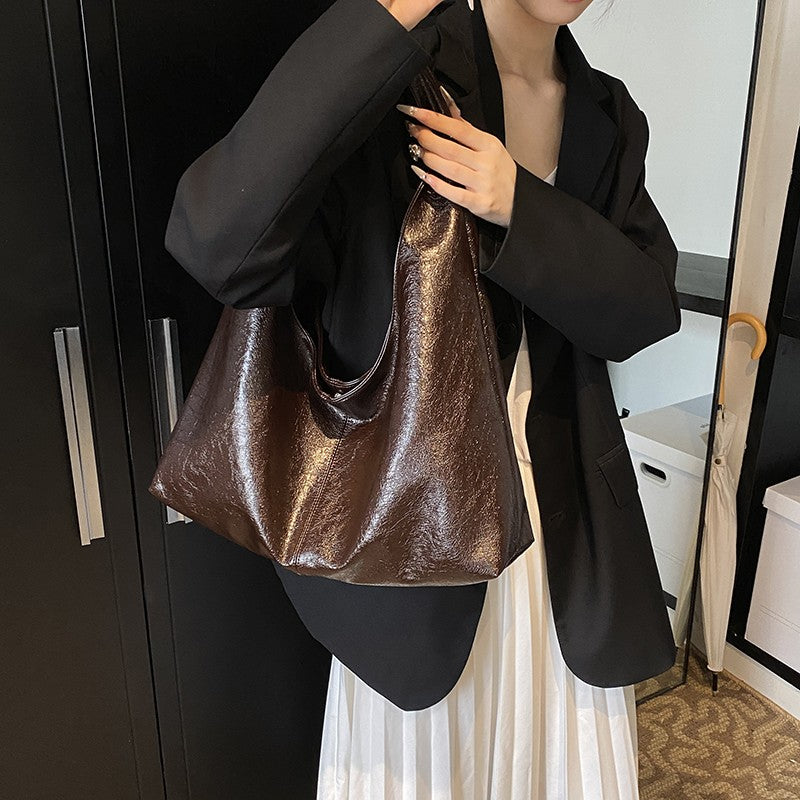 LEFTSIDE Design Large PU Leather Hobo Underarm Bags Lady Winter Shoulder Bag for Women 2024 New Trend Y2K Handbags and Purses