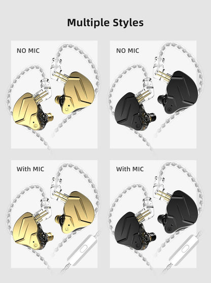 KZ ZSN Pro X Metal Earphones 1BA+1DD Hybrid Technology HIFI Bass Earbuds In Ear Monitor Headphone Sport Noise Cancelling Headset