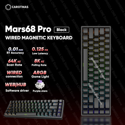 IROK Carotmas Mercury68 Max mars68 pro Mercury 68 Gaming Teclado Mecânico Magnético Rapid Trigge 0.001 8K Teclado Gamer Com Fio