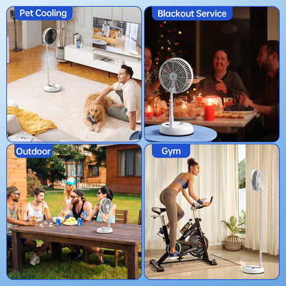 7200mAh outdoor portable silent remote control desktop vertical automatic shaking fan aluminum alloy telescopic timed home fan