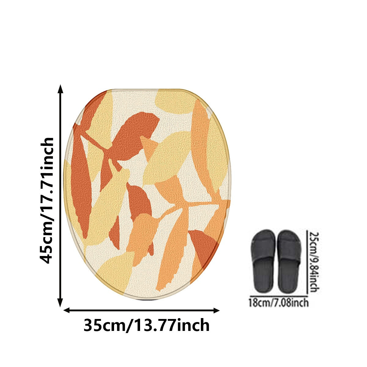 Autumn Leaf Pattern Anti - slip Bathroom Mat (Single Piece/3 - Piece Set), Adding Warmth to Your Bathroom Space