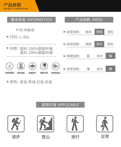 Outdoor Men's Red & Black Waterproof Windproof Breathable Jacket with Detachable Hood for Hiking Climbing Camping?