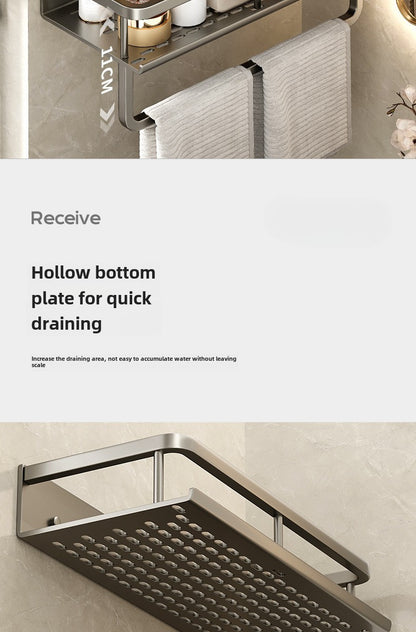 Toilet storage rack, non perforated washbasin, light luxury bathroom, wall mounted toilet, toilet wall storage rack