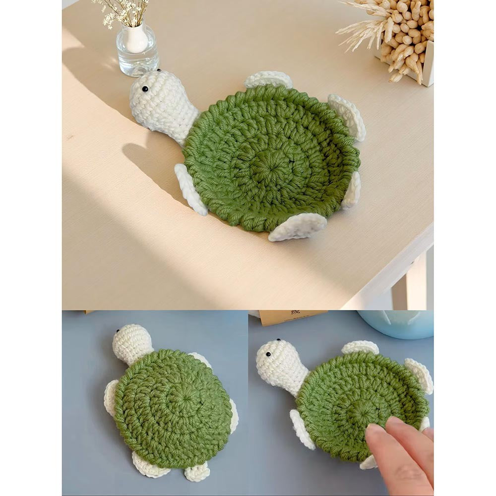 Funny Crochet Animal Coaster Finished Handwoven Coaster Coffee Cup Decor Gift
