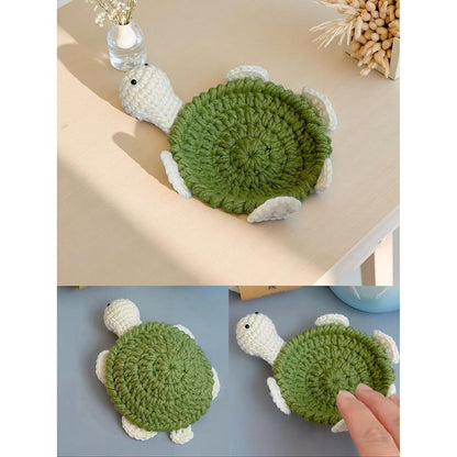 Funny Crochet Animal Coaster Finished Handwoven Coaster Coffee Cup Decor Gift