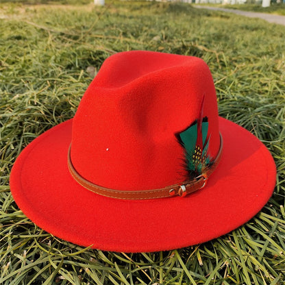 Chapéu Fedora Novo de Camurça 2023 Masculino e Feminino Outono Chapéu Panamá Jazz Estilo Britânico Elegante Retrô Fedora Chapéu de Aba Larga