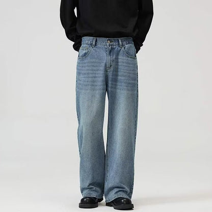 Calça Jeans Masculina Clássica Americana Hip Hop Rap Perna Larga Juventude Popular Masculina Reta Retrô Solta Calças Jeans Oversized