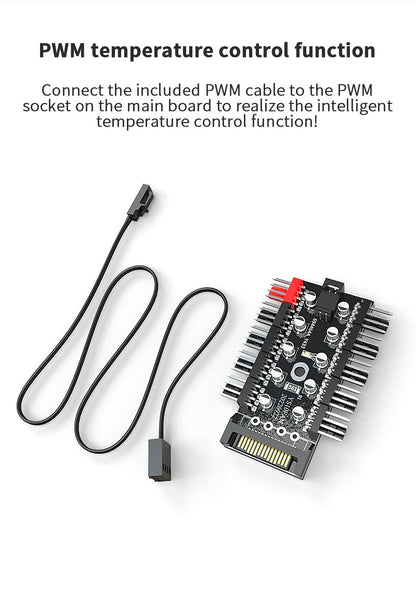 TEUCER 1 to 10 PWM Fan HUB 4PIN 3PIN 12V Splitter Cable Splitter Desktop Computer Cooling Fan Extension Adapter