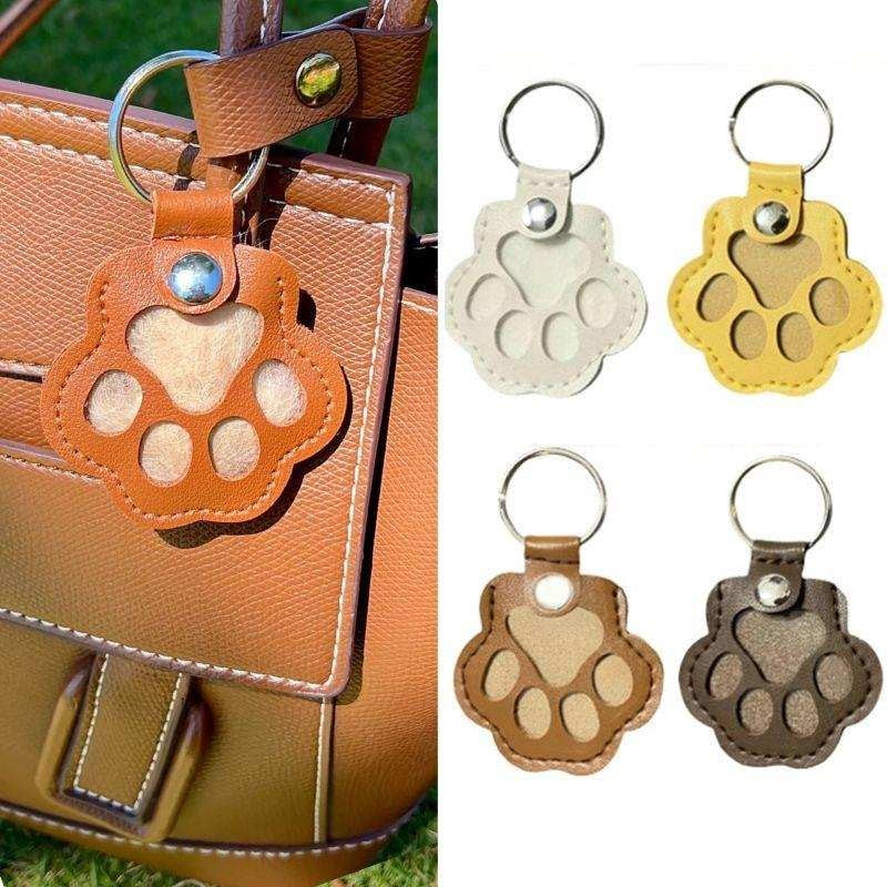 Chaveiro de Couro para Lembranças de Pelo de Pet, Medalhão Memorial para Guardar Pelo de Cão ou Gato, Lindo Presente de Luto por Pet, Chaveiro de Bolsa de Lembrança