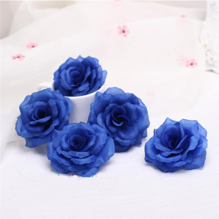 10pcs 8cm Black Artificial Rose Silk Flower Heads Decorative Flowers for Wedding Home Birthday Party New Year Banquet Decoration