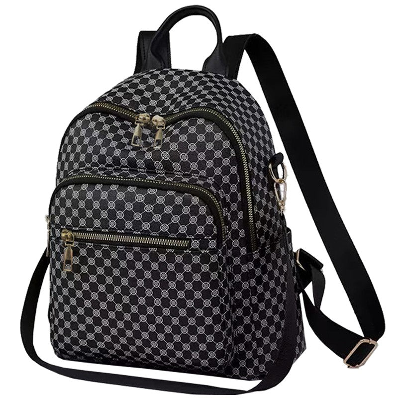 Neutral color backpack for men and women with multi-layered pockets and colorful design for schoolbags