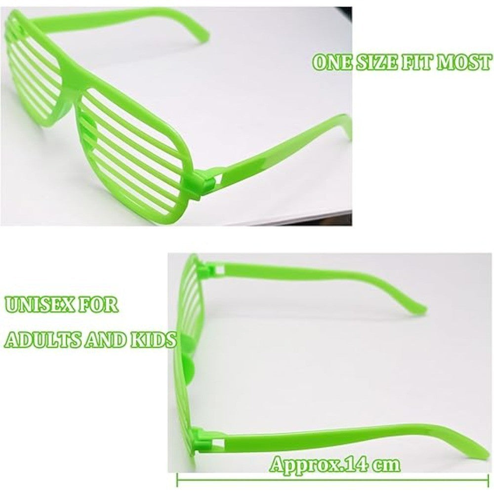 10 Pairs Shutter Shades Glasses Neon Slotted Glasses 80s Accessories Eyewear Props Party Decoration