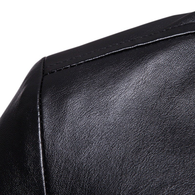 Autumn Winter New Fashion Harajuku Faux Leather Jacket Men All Match Solid Male Clothes Casual Loose Cardigan Business Outerwear