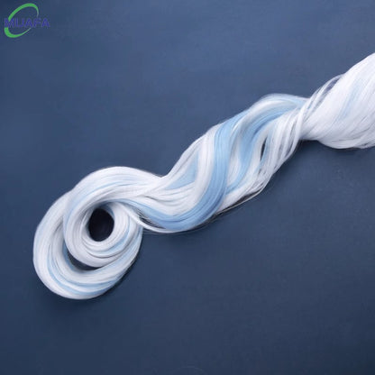 Really High Quality Fontaine Focalors Cosplay Wig Long Short Furina Wigs Blue White Curly Heat Resistant Hair Anime Wigs +WigCap