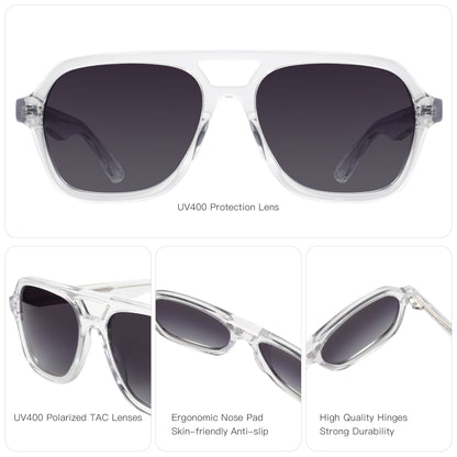 ZENOTTIC 2025 Trend Aviator Polarized Sunglasses Handmade Acetate UV400 Protection Pilot Sun Glasses for Women Men