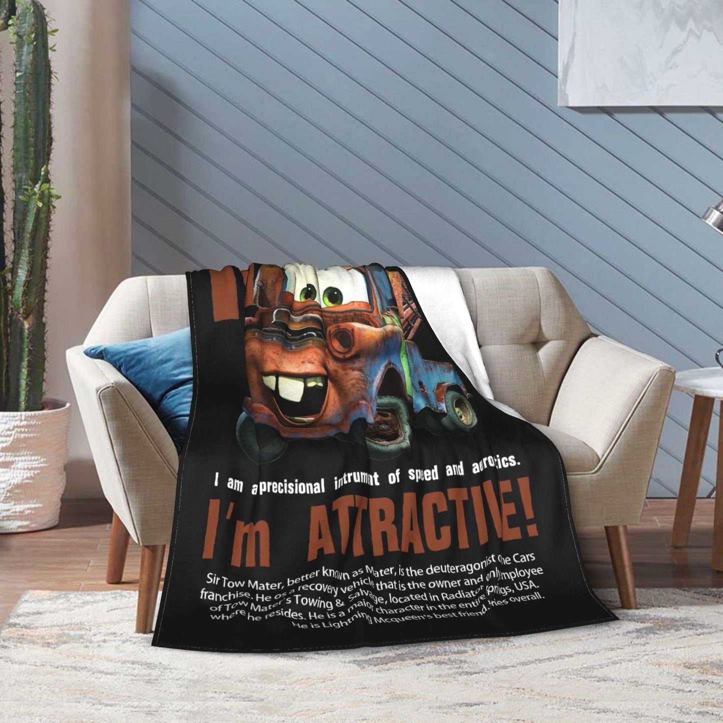 Mater Lightning McQueen Cars Blankets Flannel Spring Autumn  Multi-function Soft Throw Blanket for Home Travel Bedspread